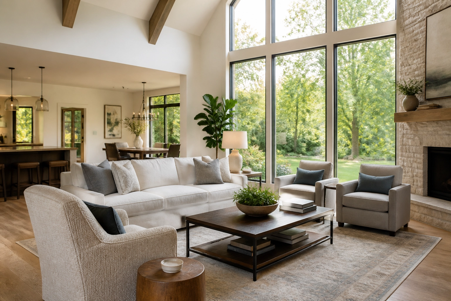 Cozy sunlit living room in an Arkansas home