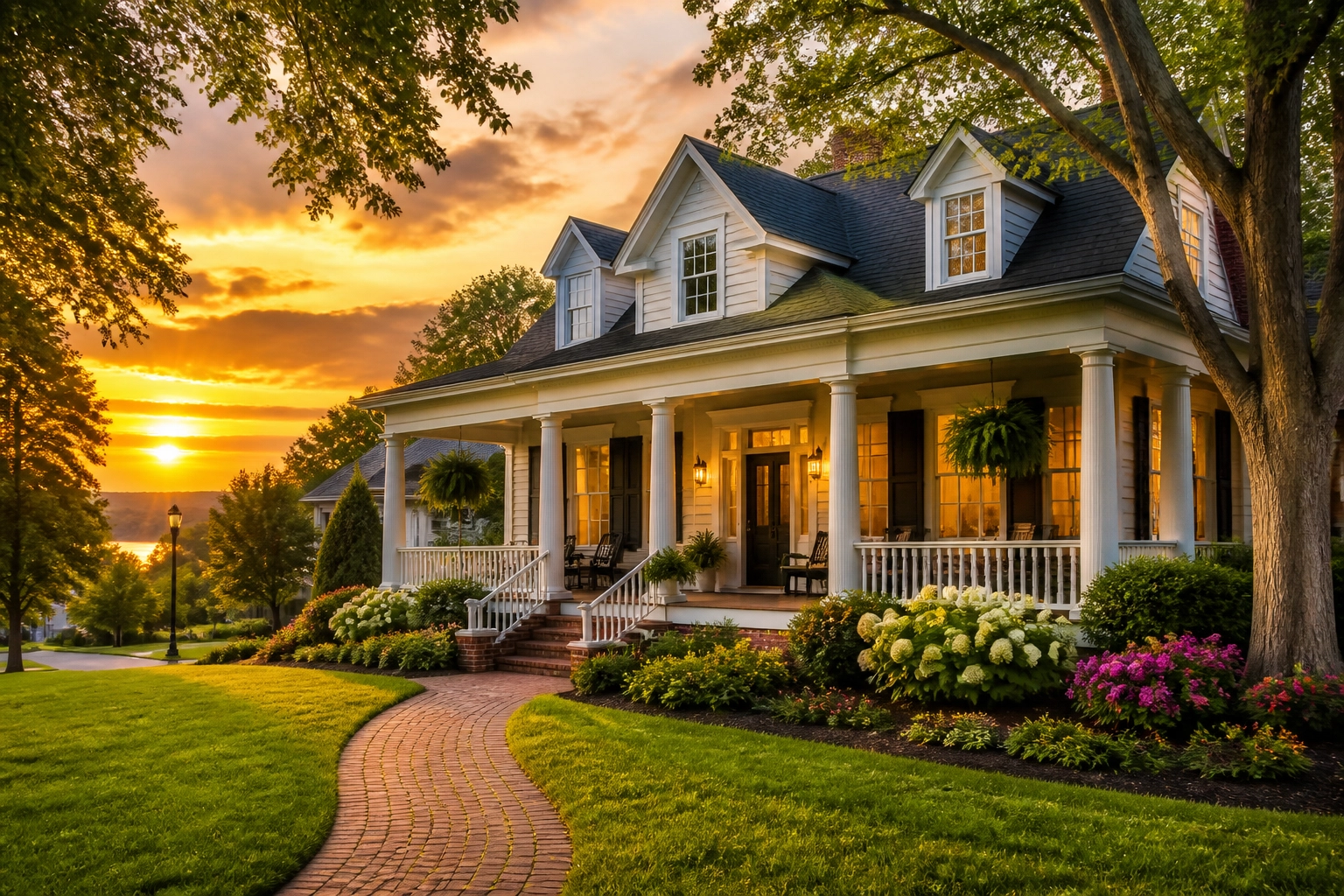 Golden hour view of a Fort Smith home