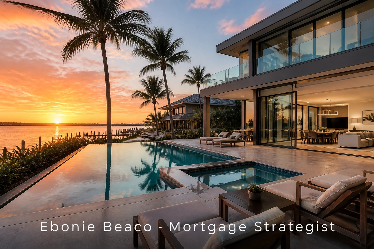 Luxury Florida coastal estate at sunrise highlighting home equity value for Florida HELOC seekers.