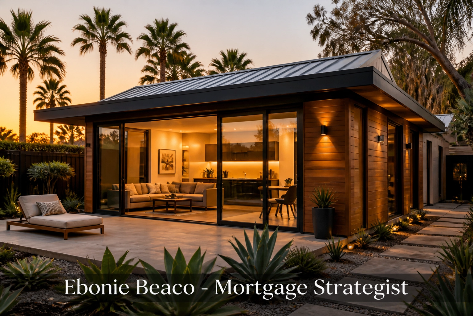 Modern California ADU with glass walls and cedar siding funded by a HELOC for added home equity and income.
