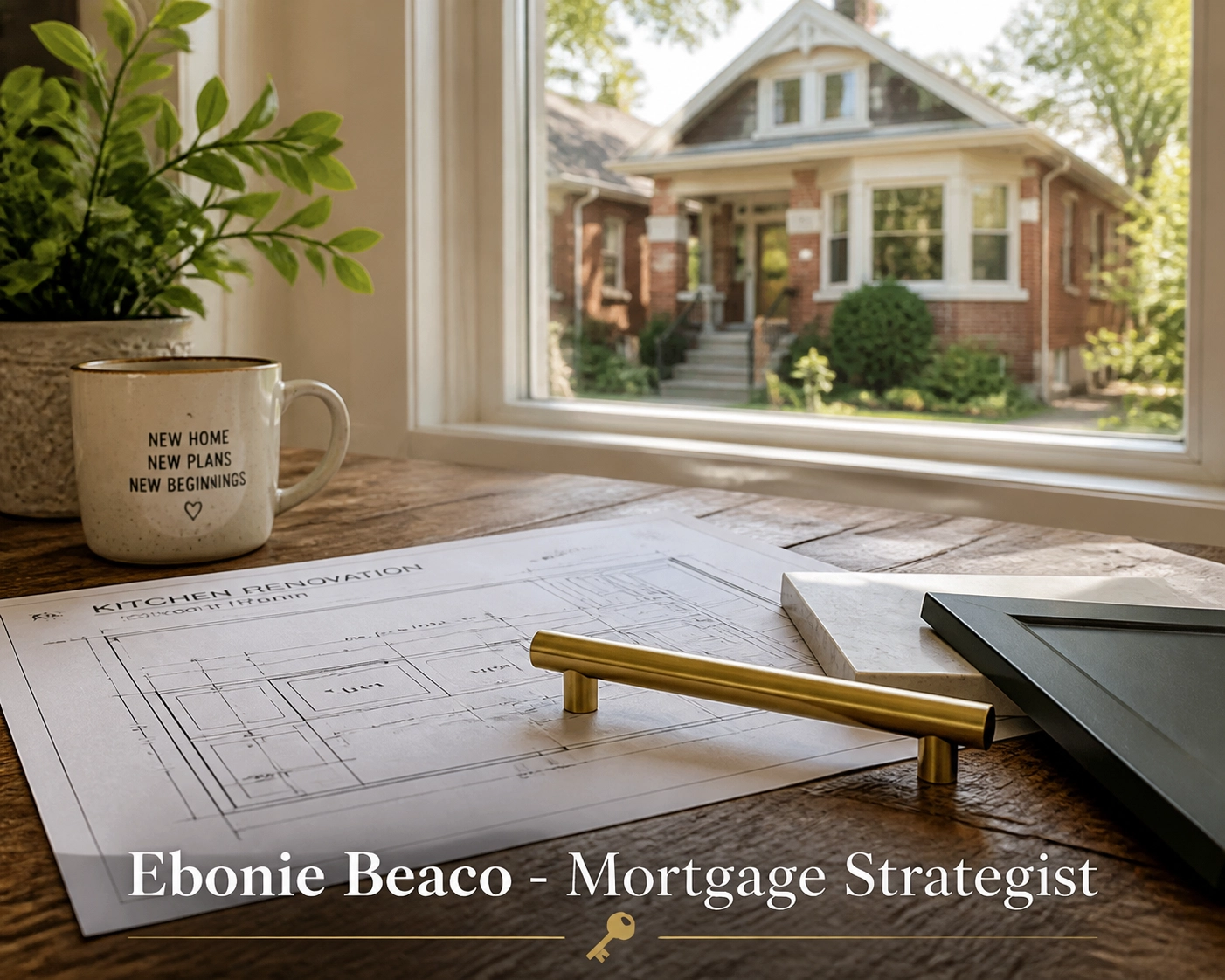Kitchen renovation blueprints for a Chicago home fueled by equity from a reverse mortgage line of credit.