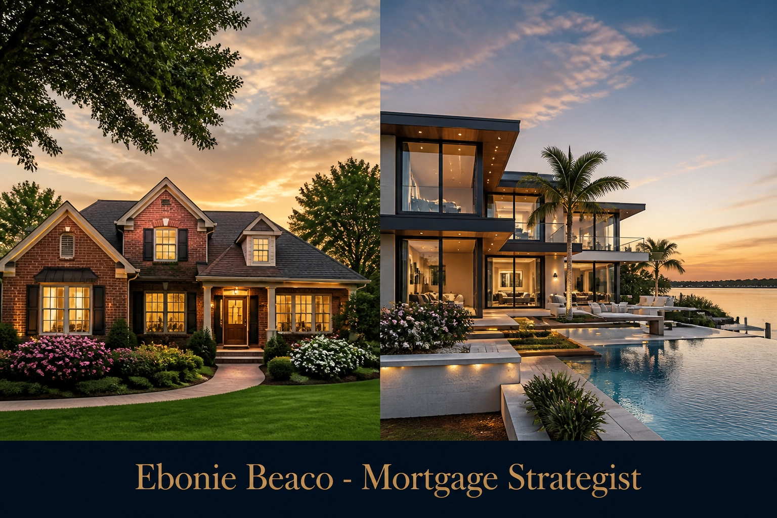 Suburban home and luxury estate representing HECM and proprietary reverse mortgage property types.