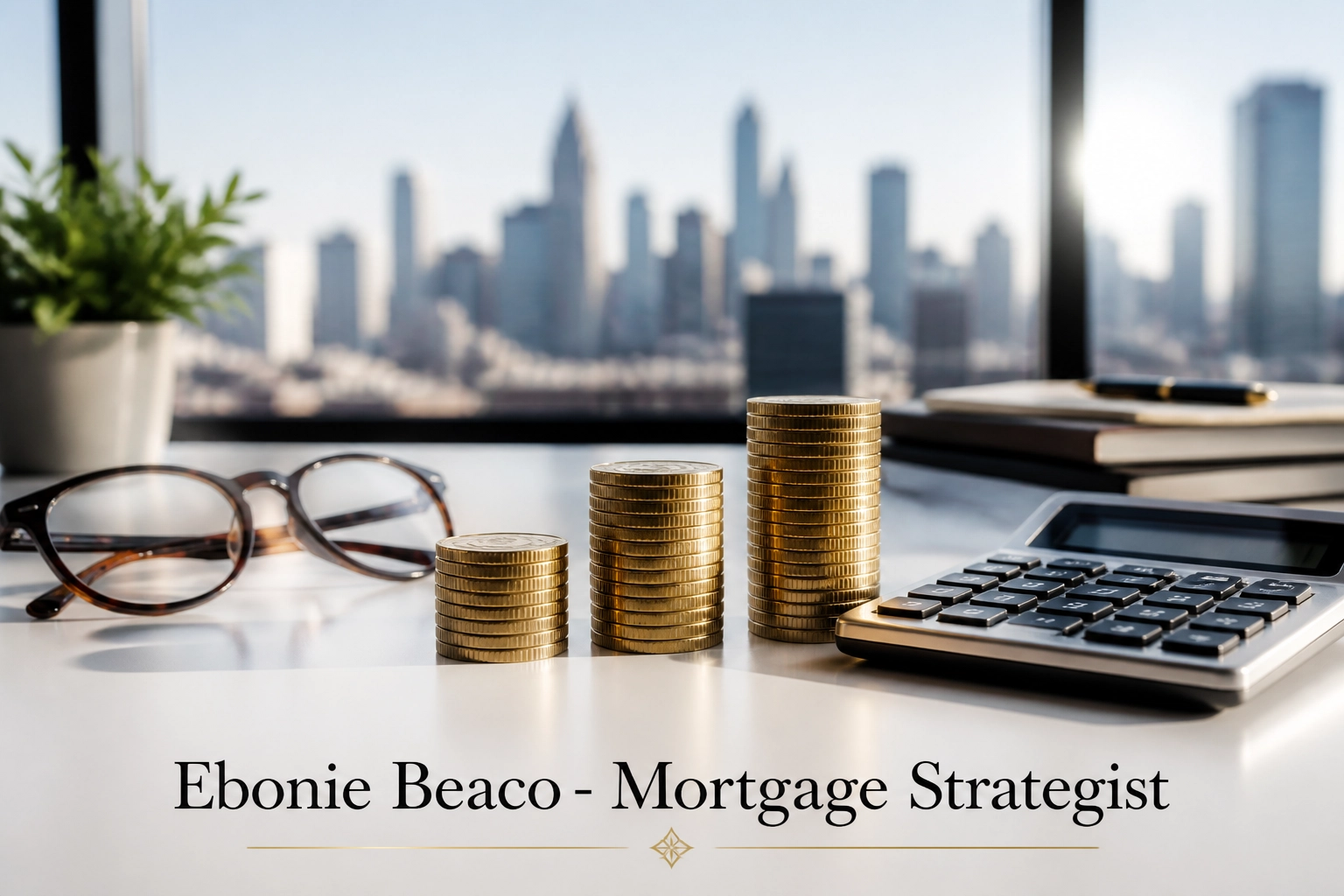 Financial calculator and coins illustrating HECM reverse mortgage costs and fees.