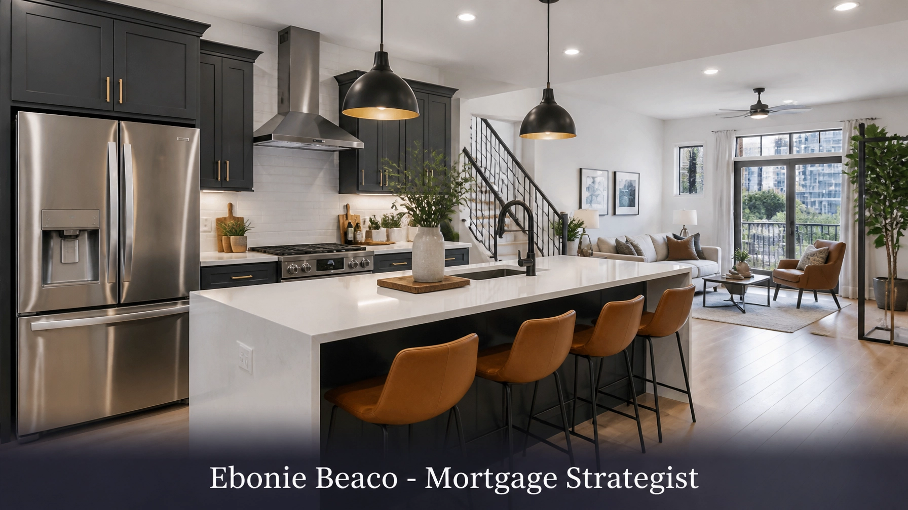 Interior of a modern renovated kitchen in an Atlanta rental property