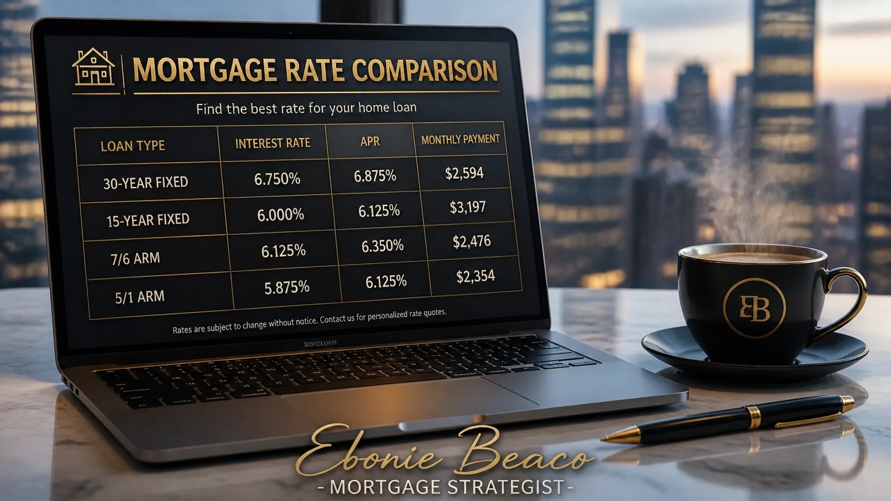 Mortgage Rate Comparison Table