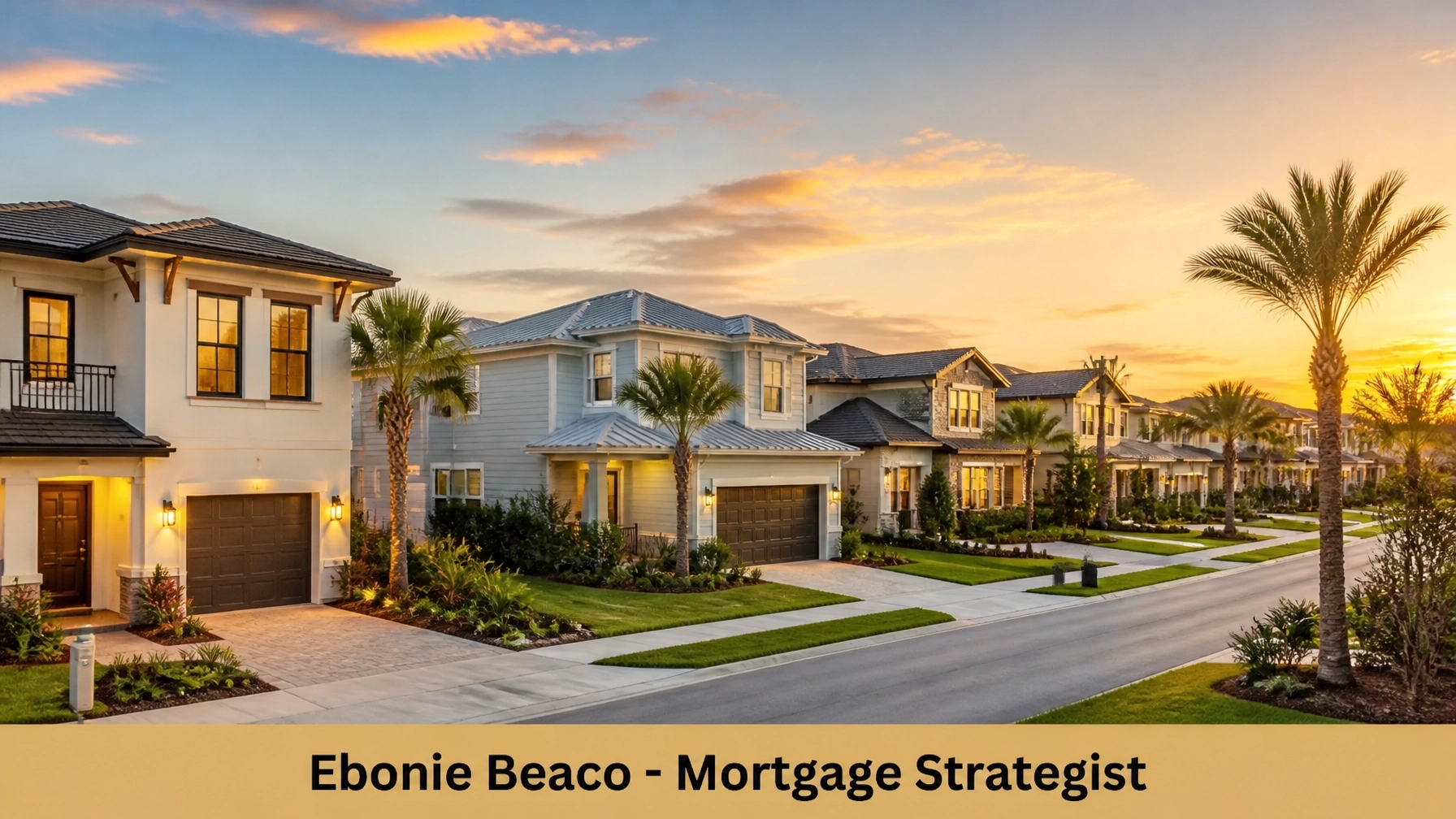 A high-quality architectural photo of a modern suburban neighborhood