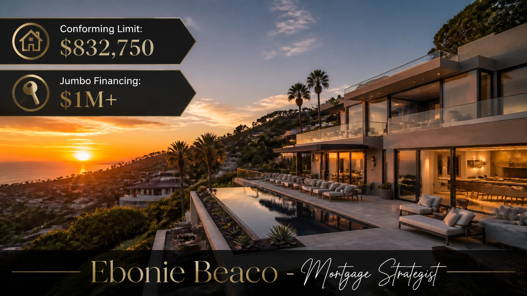 Luxury California hillside home illustrating Jumbo Loan limits and high-balance financing
