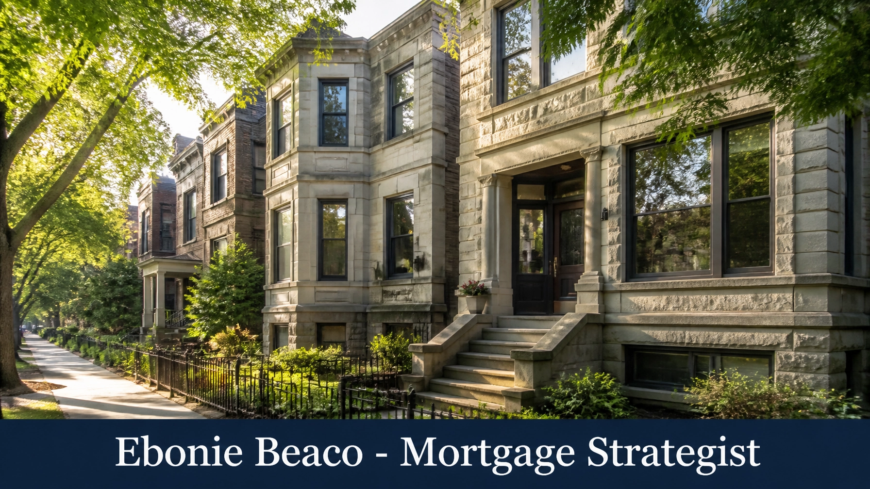 Professional photo of classic greystone apartment buildings in Chicago representing Illinois real estate investment opportunities.
