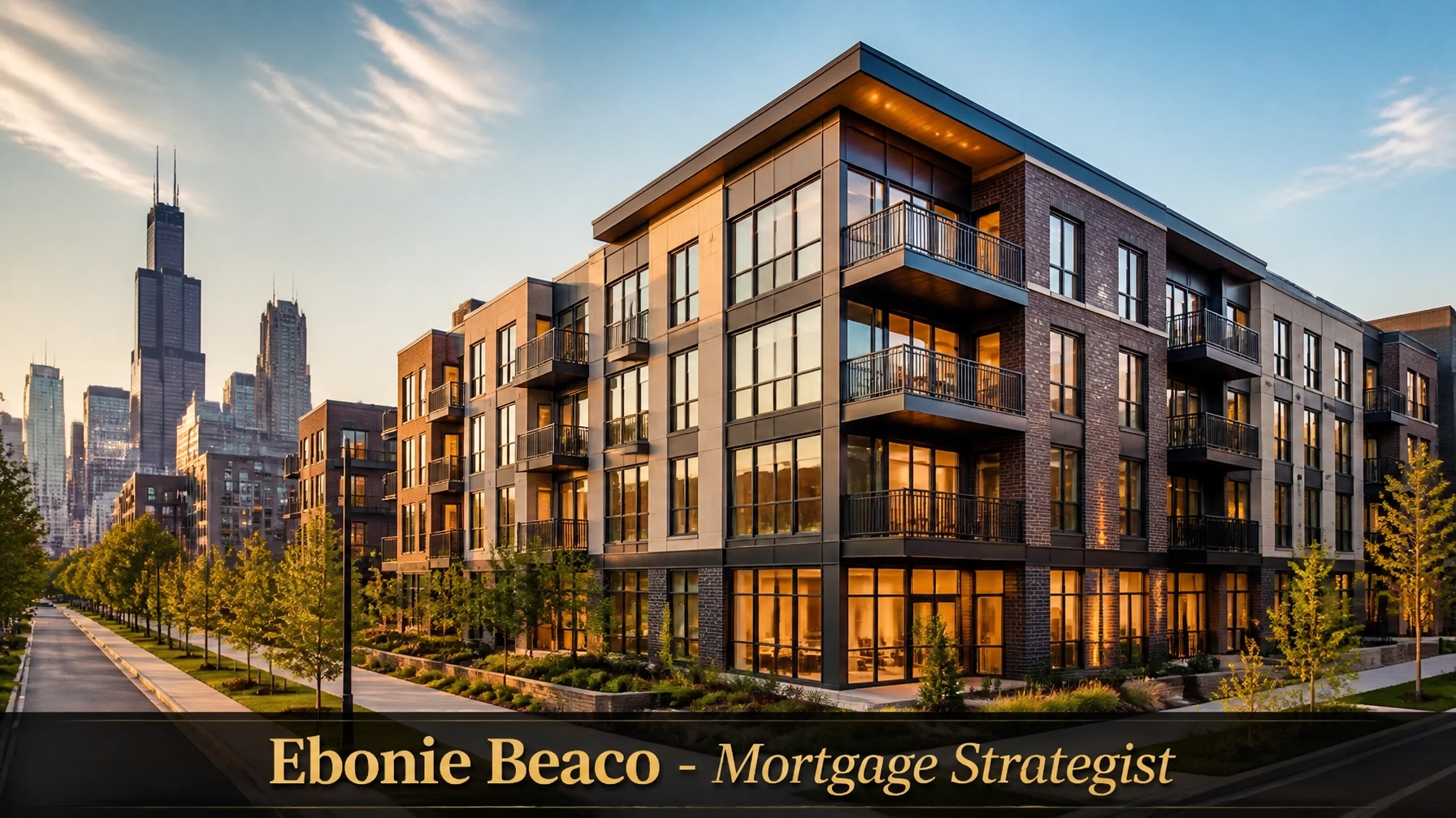 A professional landscape photo of a high-end multi-family apartment building or a collection of modern rental properties.