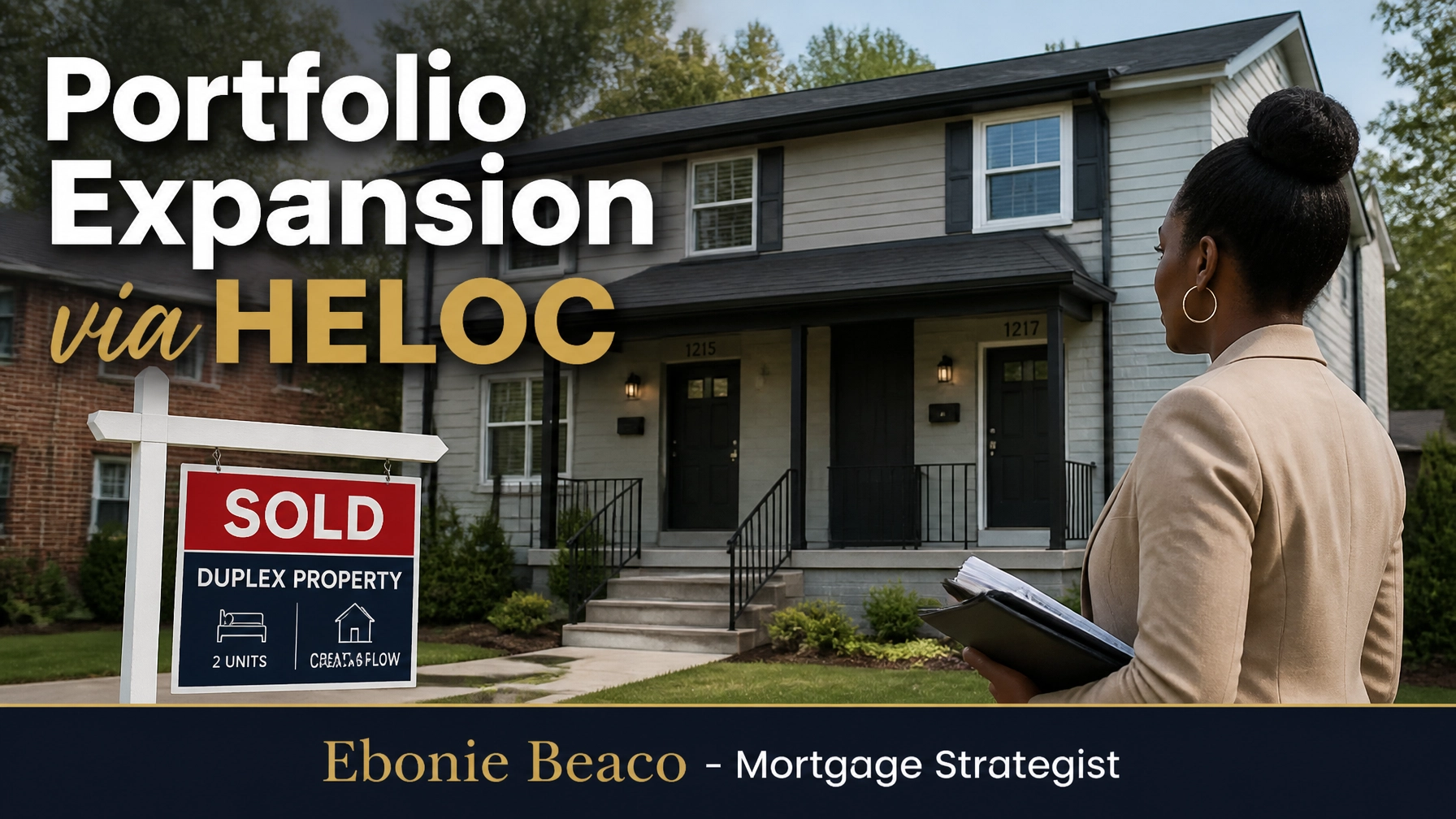 Real estate investor looking at a duplex property