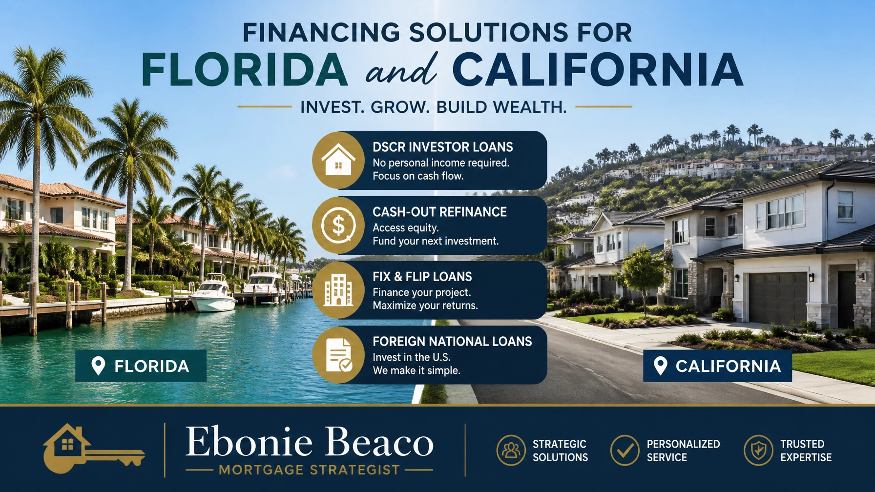 Coastal Florida and California residential real estate comparison