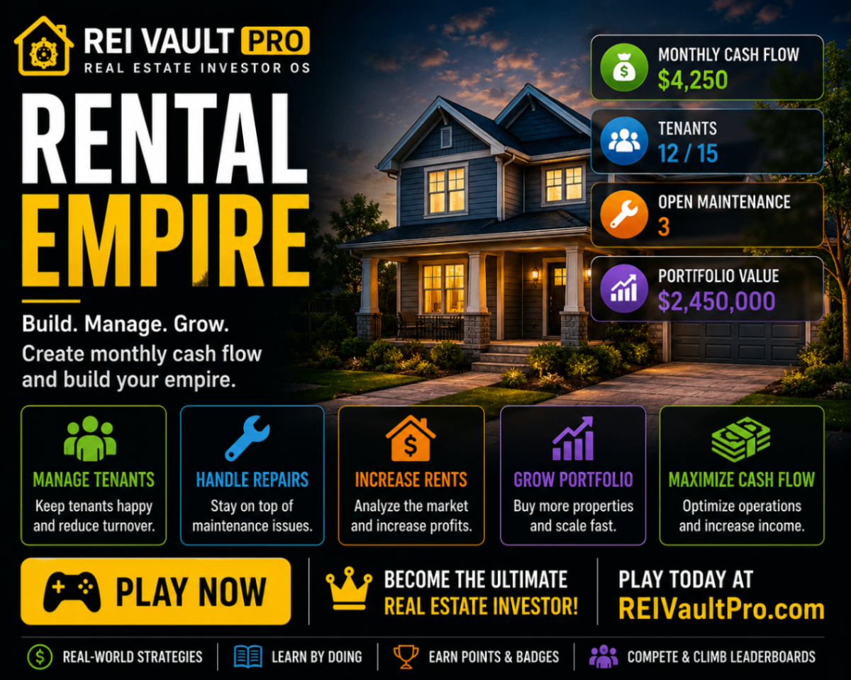 Investment graphic highlighting the journey to building a rental empire