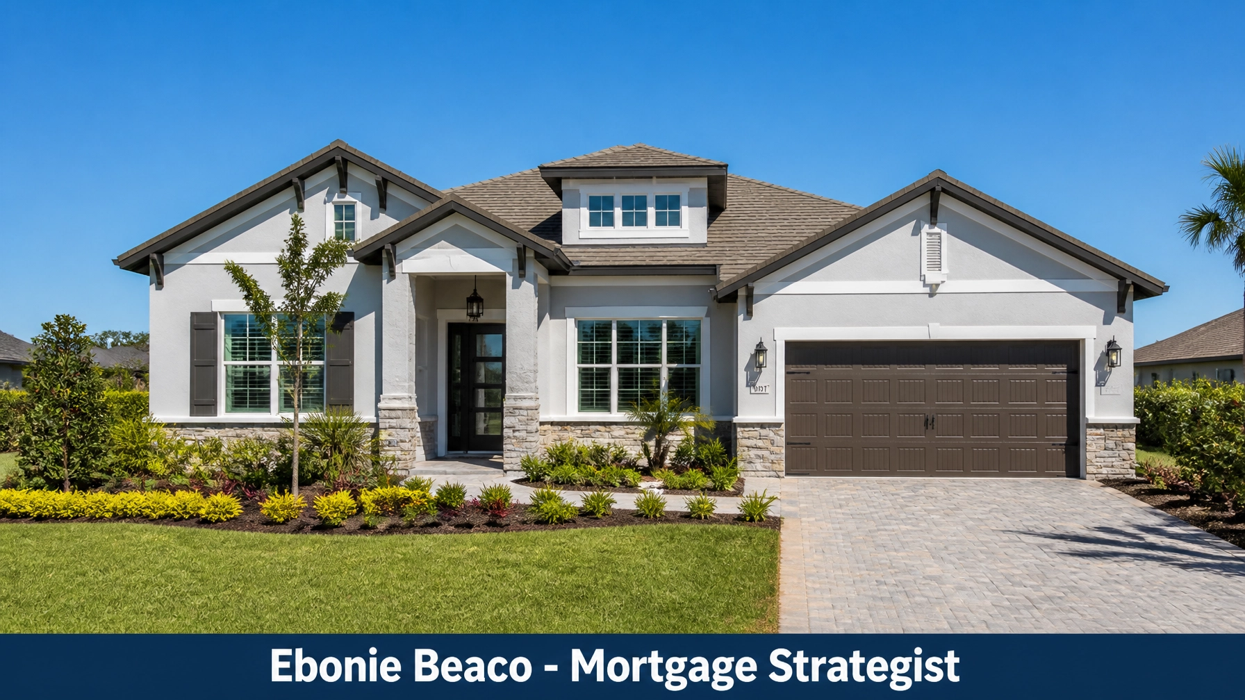 Professional stock photo of a modern suburban home representing real estate stability and equity growth