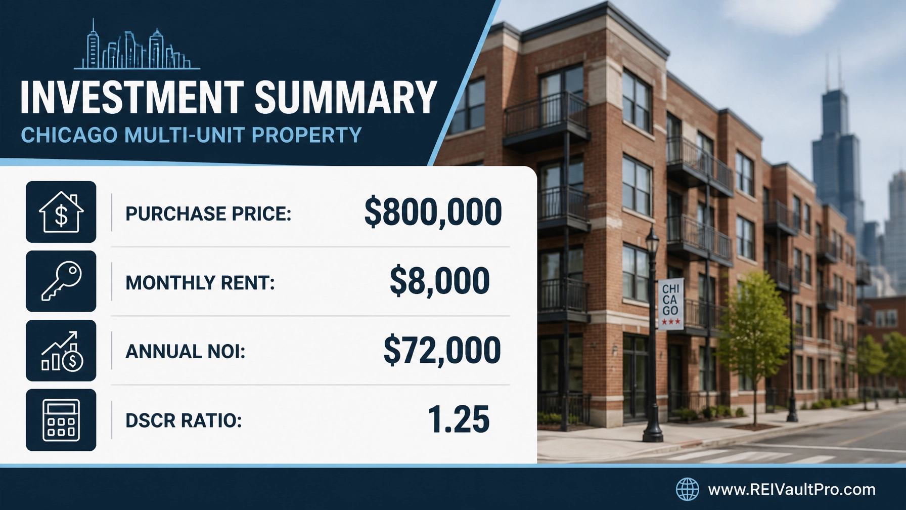 Financial breakdown of a Chicago multi-unit investment property