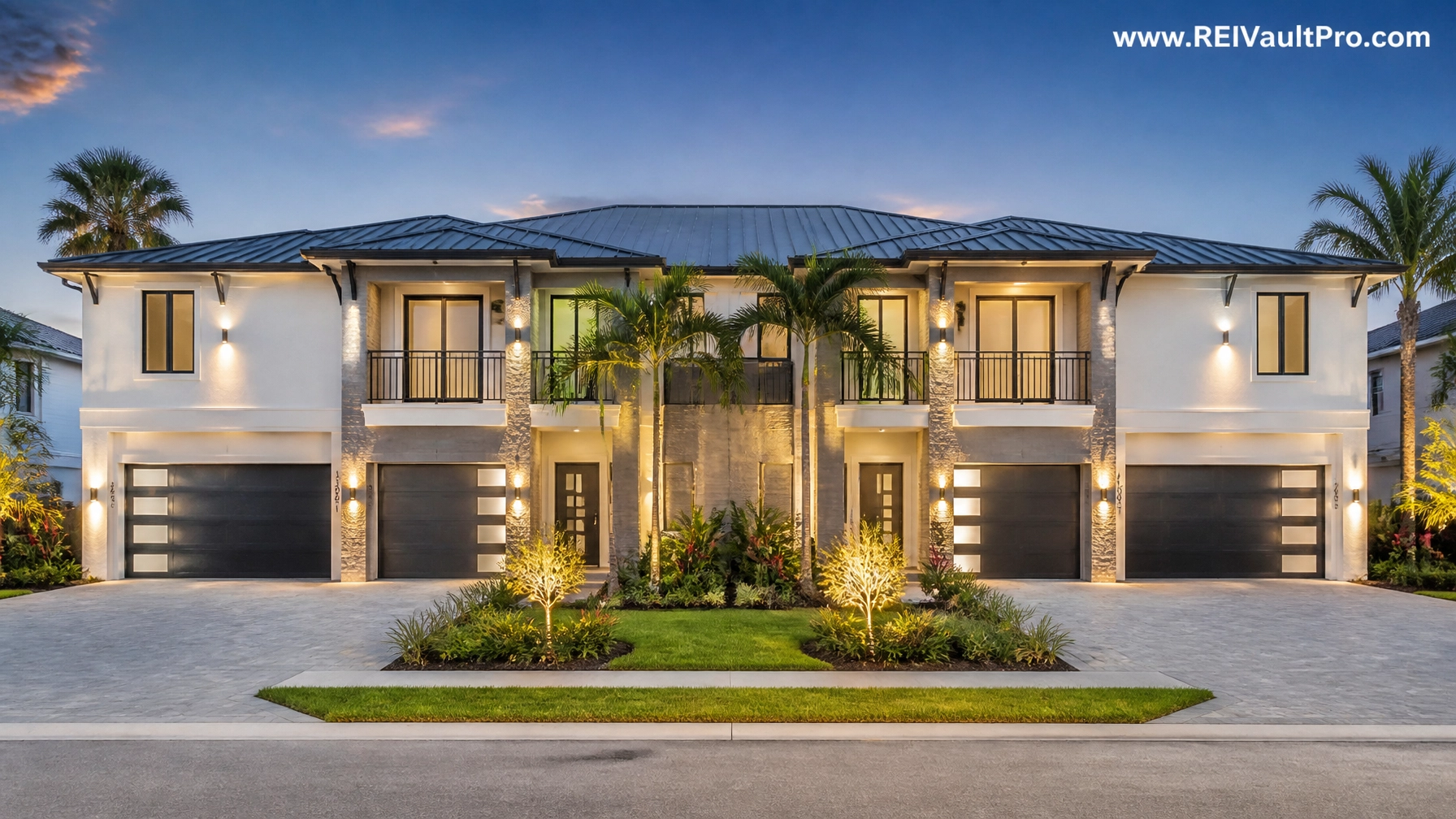Modern multi-family residential building in Florida, an ideal target for DSCR investor loans.