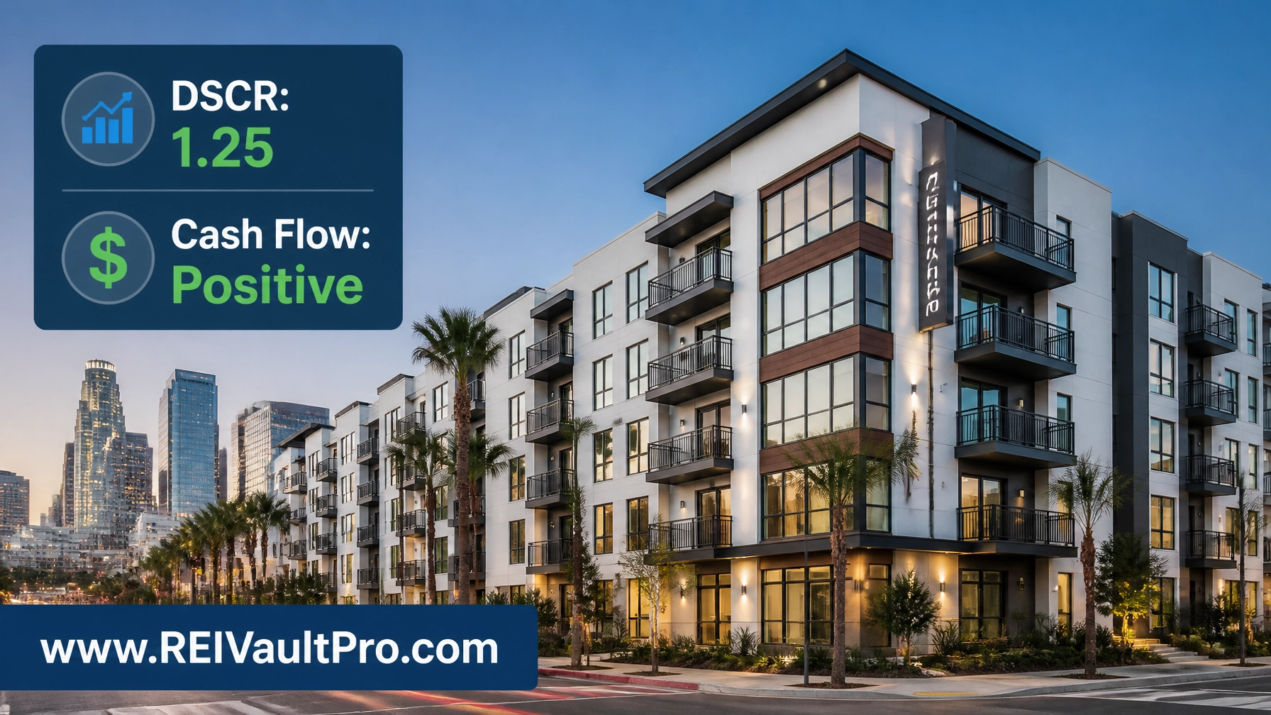 Modern apartment building representing commercial real estate investment