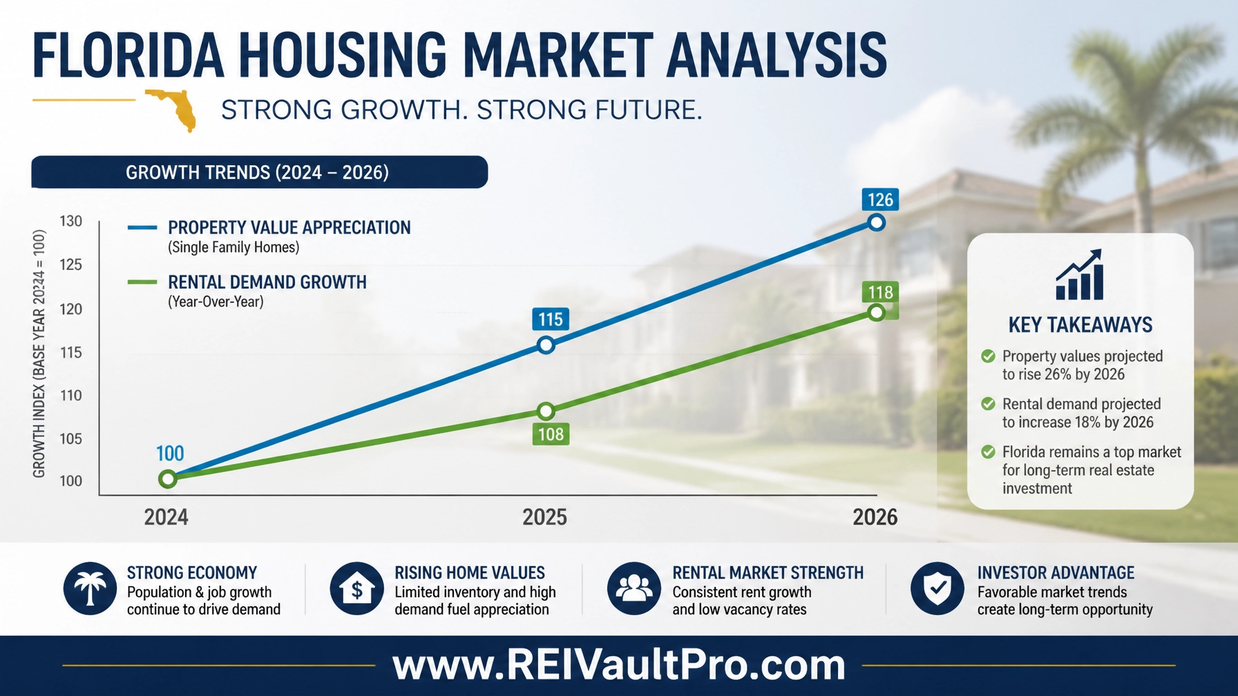 Florida real estate market trend chart and growth analysis