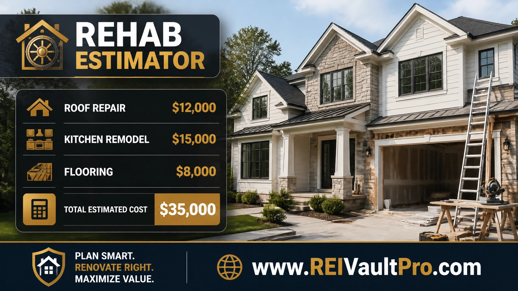 Rehab Estimator graphic showing renovation costs