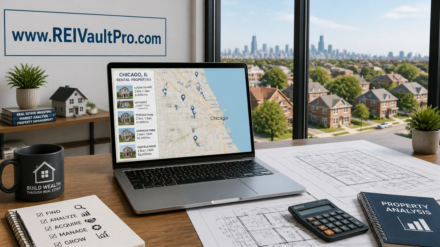 Investor workspace with Chicago market data