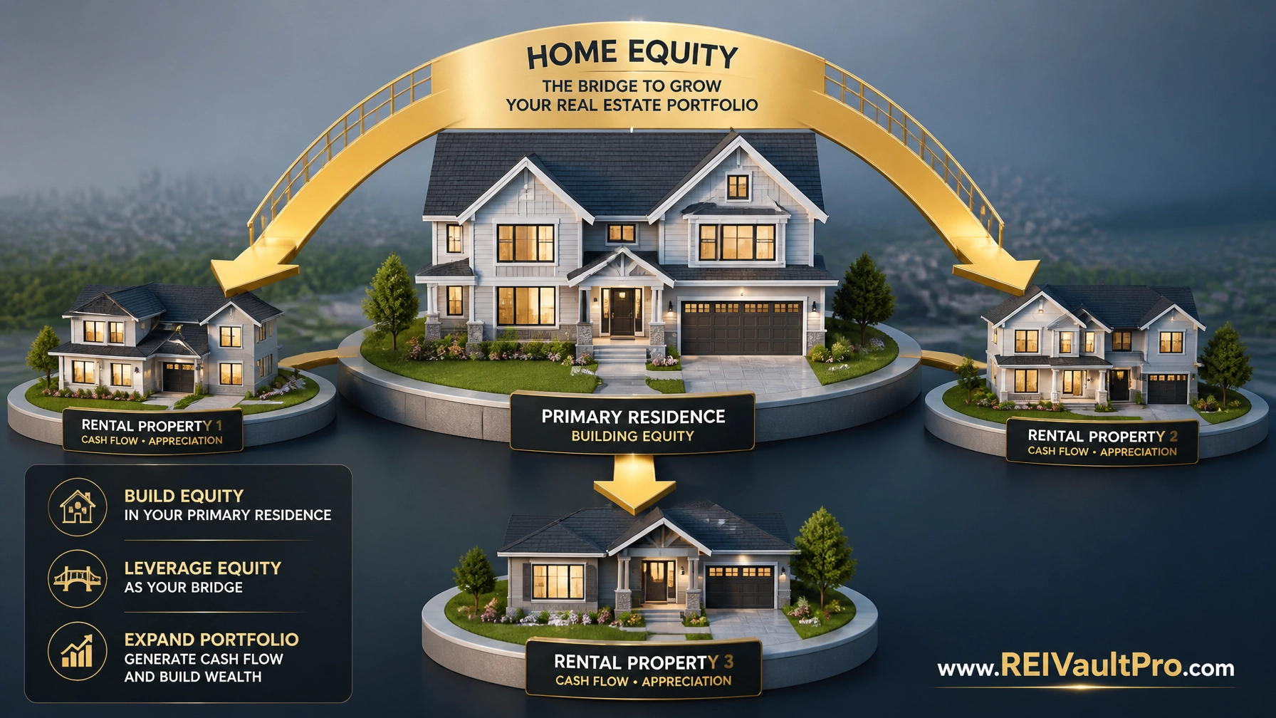 Real estate investor portfolio expansion illustration