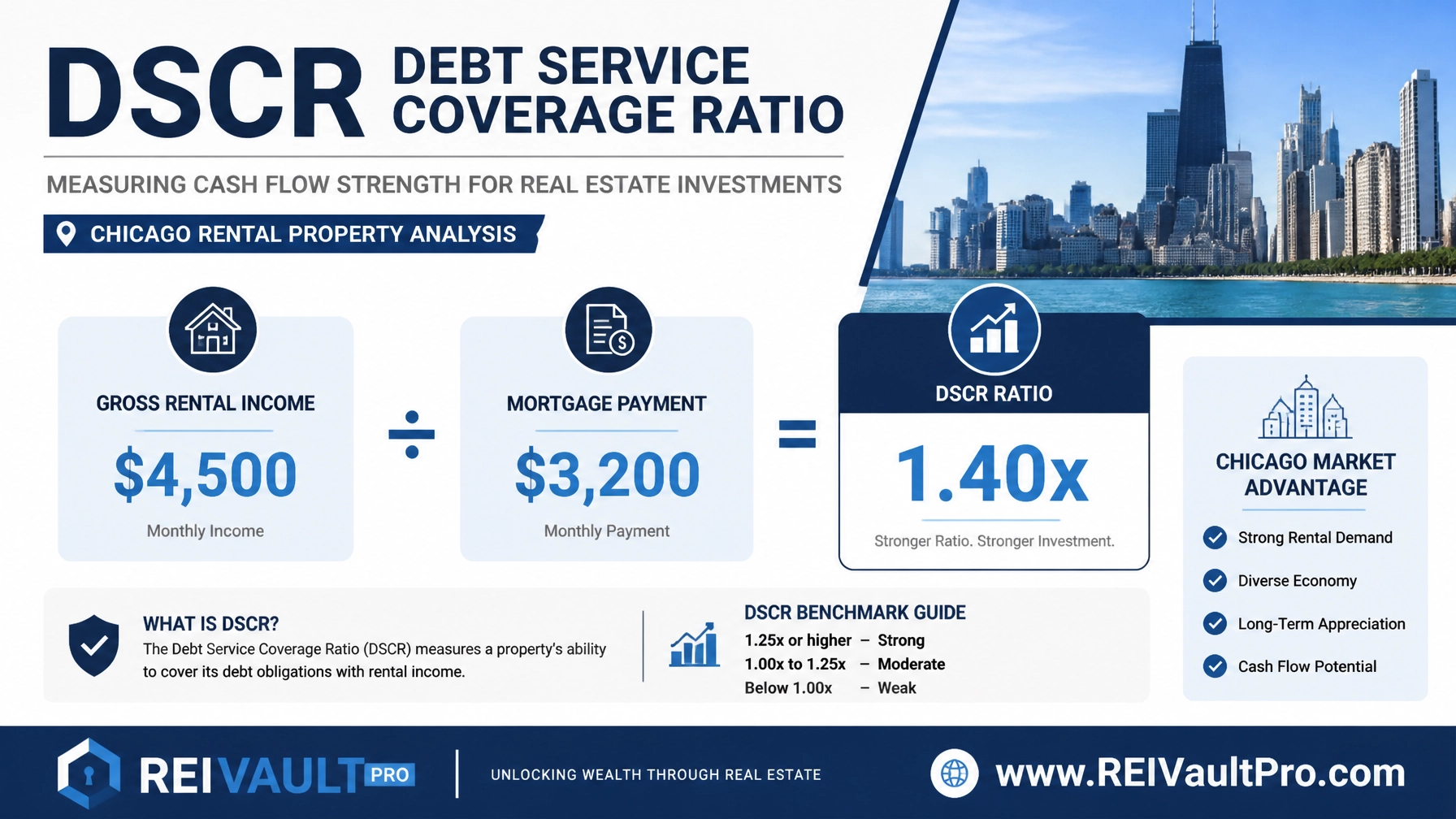 DSCR Calculation breakdown for a Chicago rental property