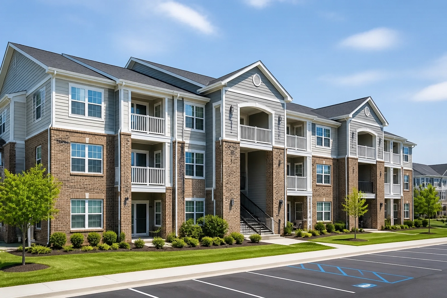 Modern multi-unit residential apartment building in Virginia Beach