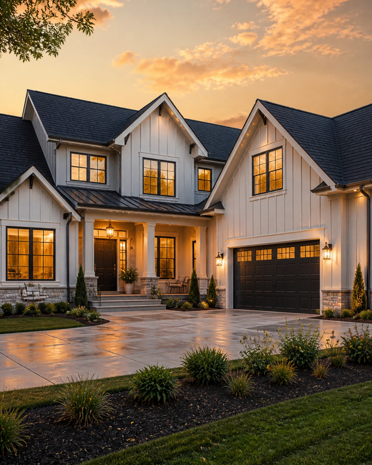 High-quality professional photo of a modern suburban home