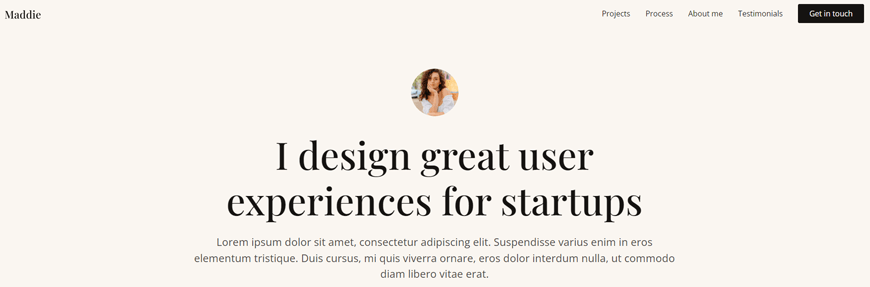 Maddie - Portfolio Website Template