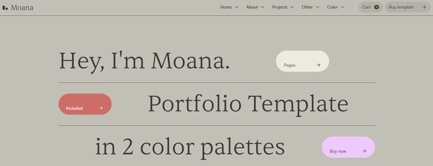 Moana - Portfolio Website Template