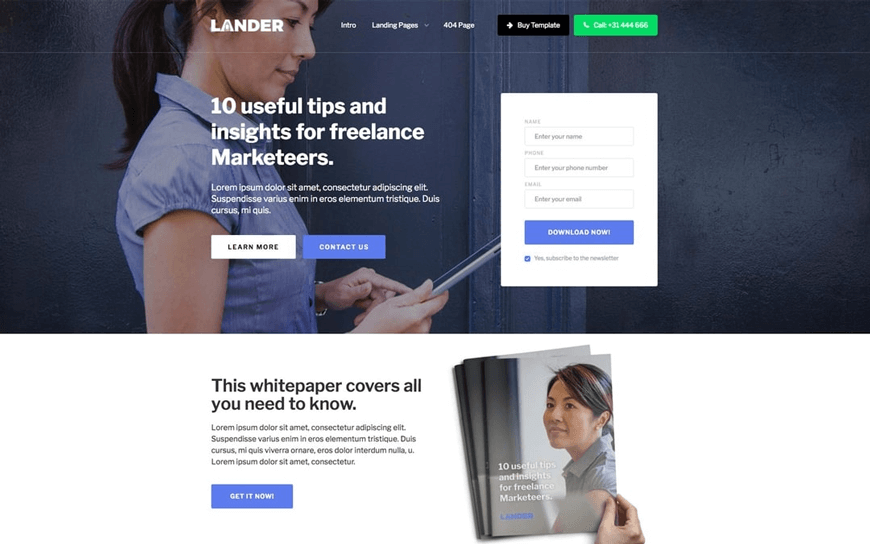 Lander - Landing page Website Template