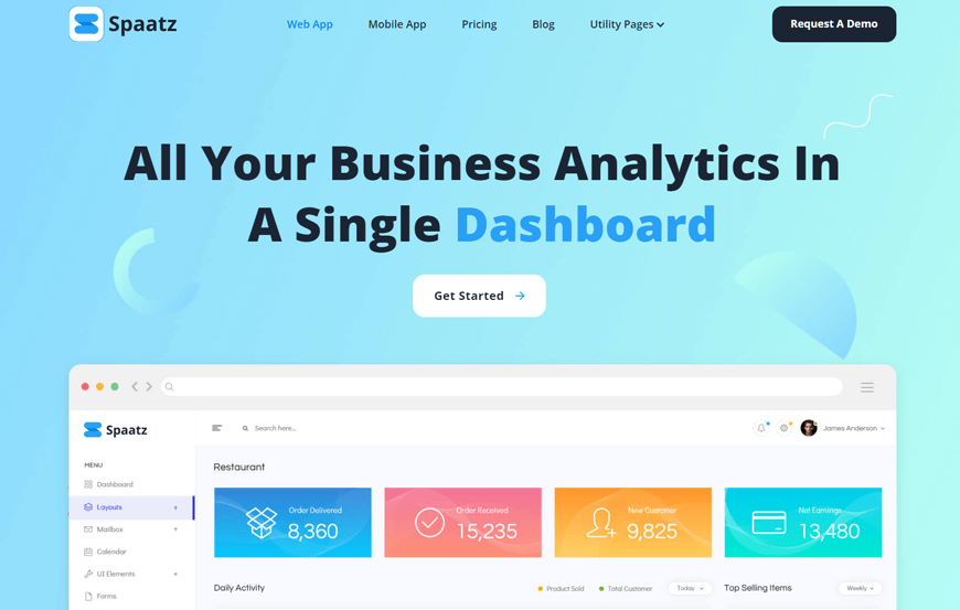 Spaatz - Dashboard Website Template