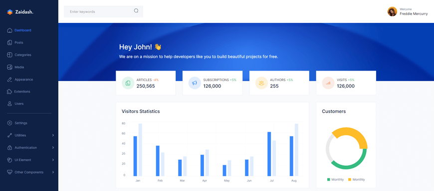 Zaidash - Dashboard Website Template