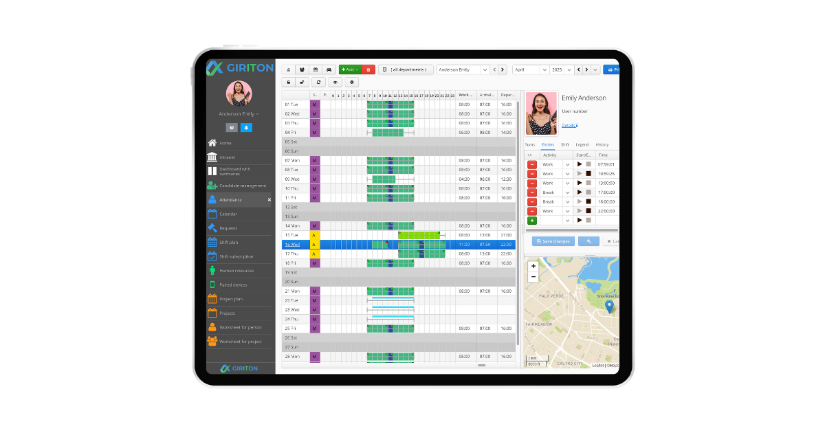 GPS possition tracking, attandace