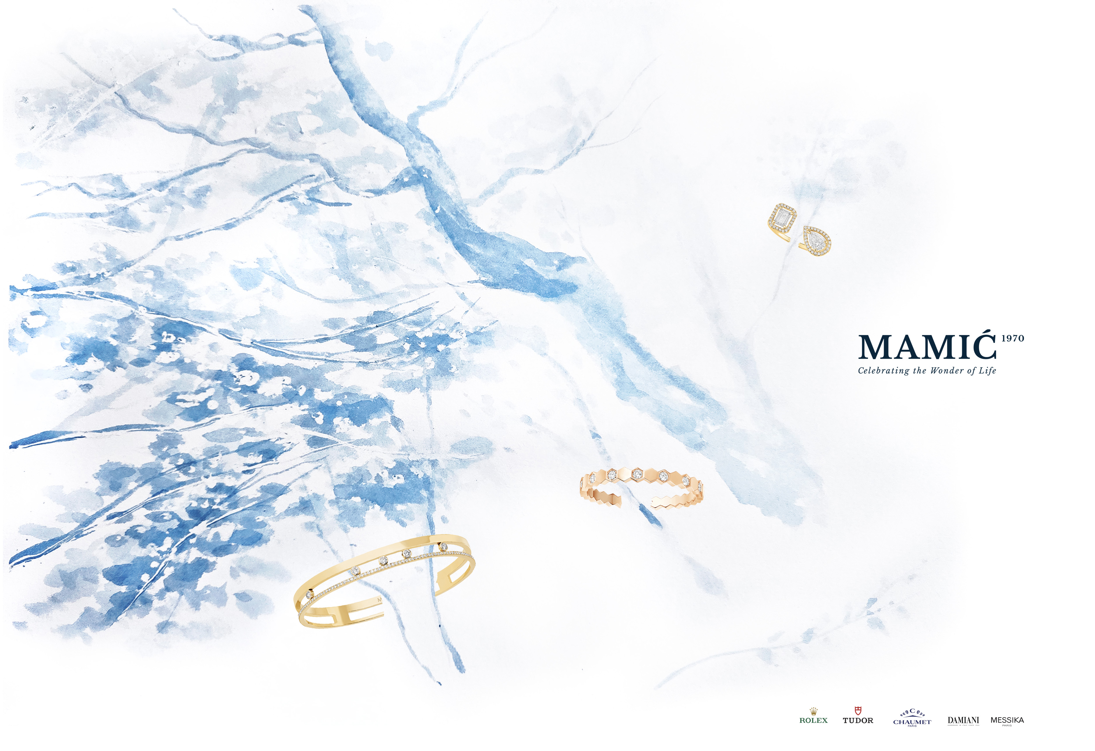 Artistic illustrations created for Mamic 1970 - a distributor for fine jewellery and watches