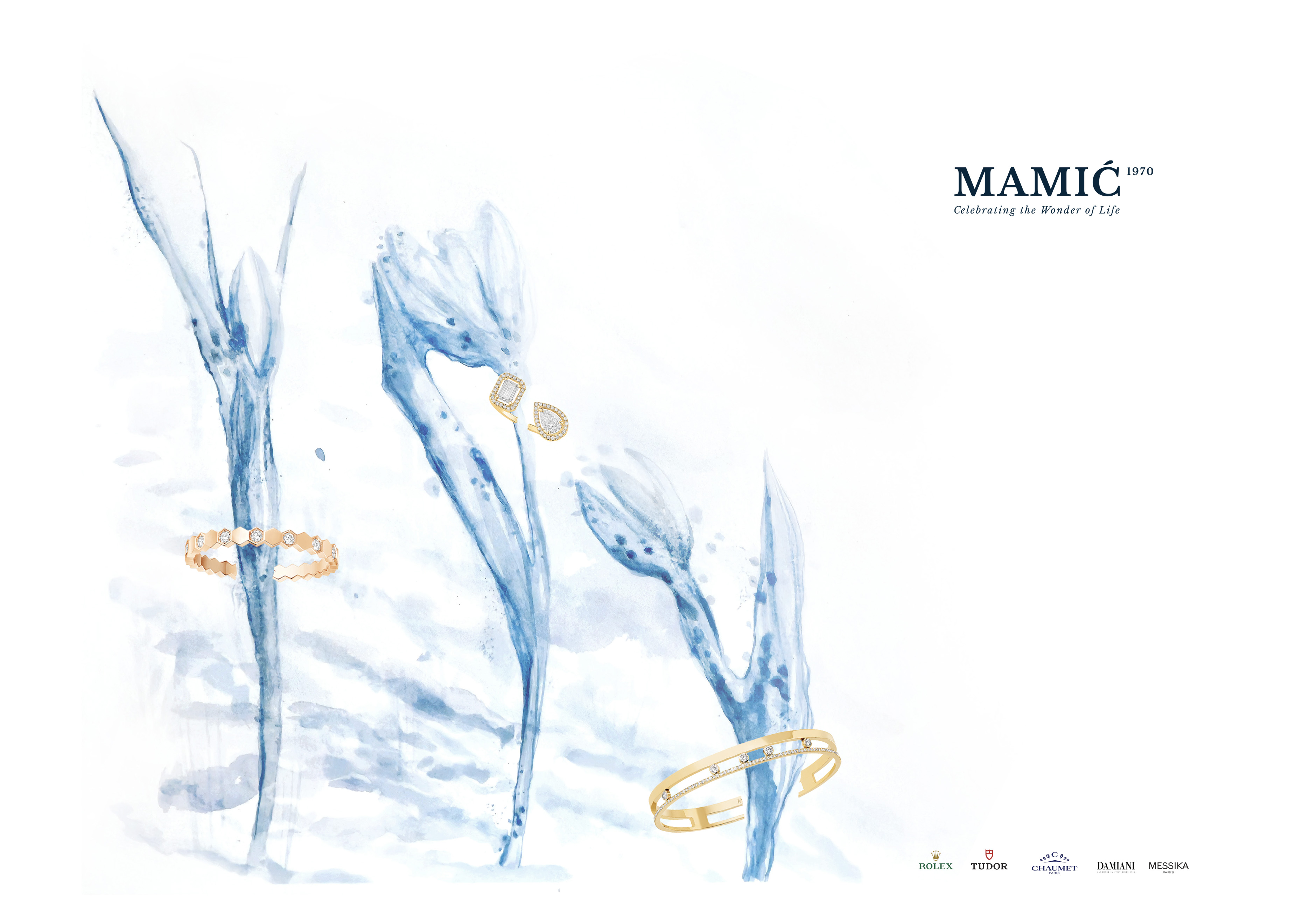 custom made artistic illustrations created for Mamic 1970 - a distributor for fine jewellery and watches