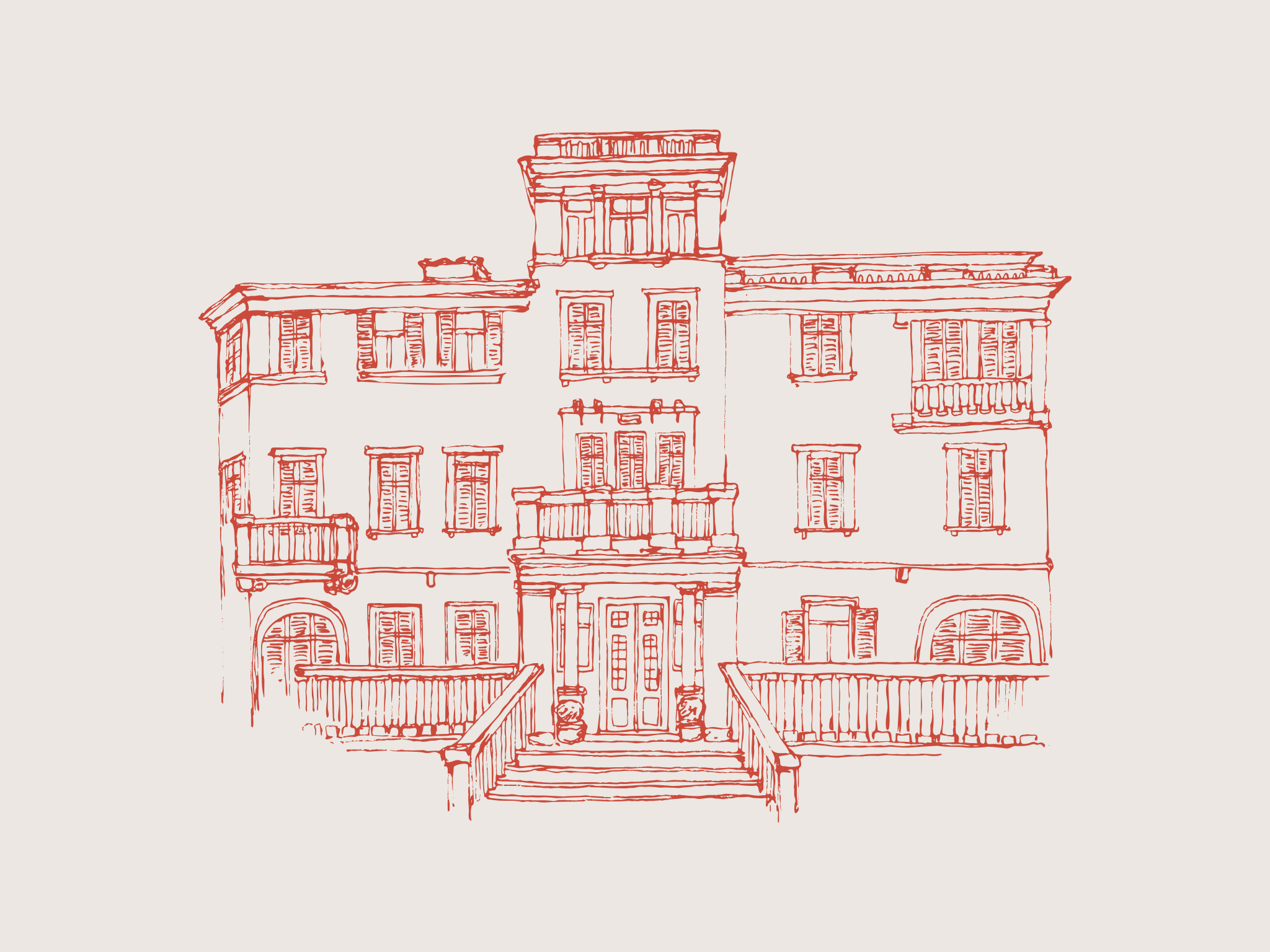 Fabulart's custom illustration of Heritage Hotel Zagreb in Dubrovnik