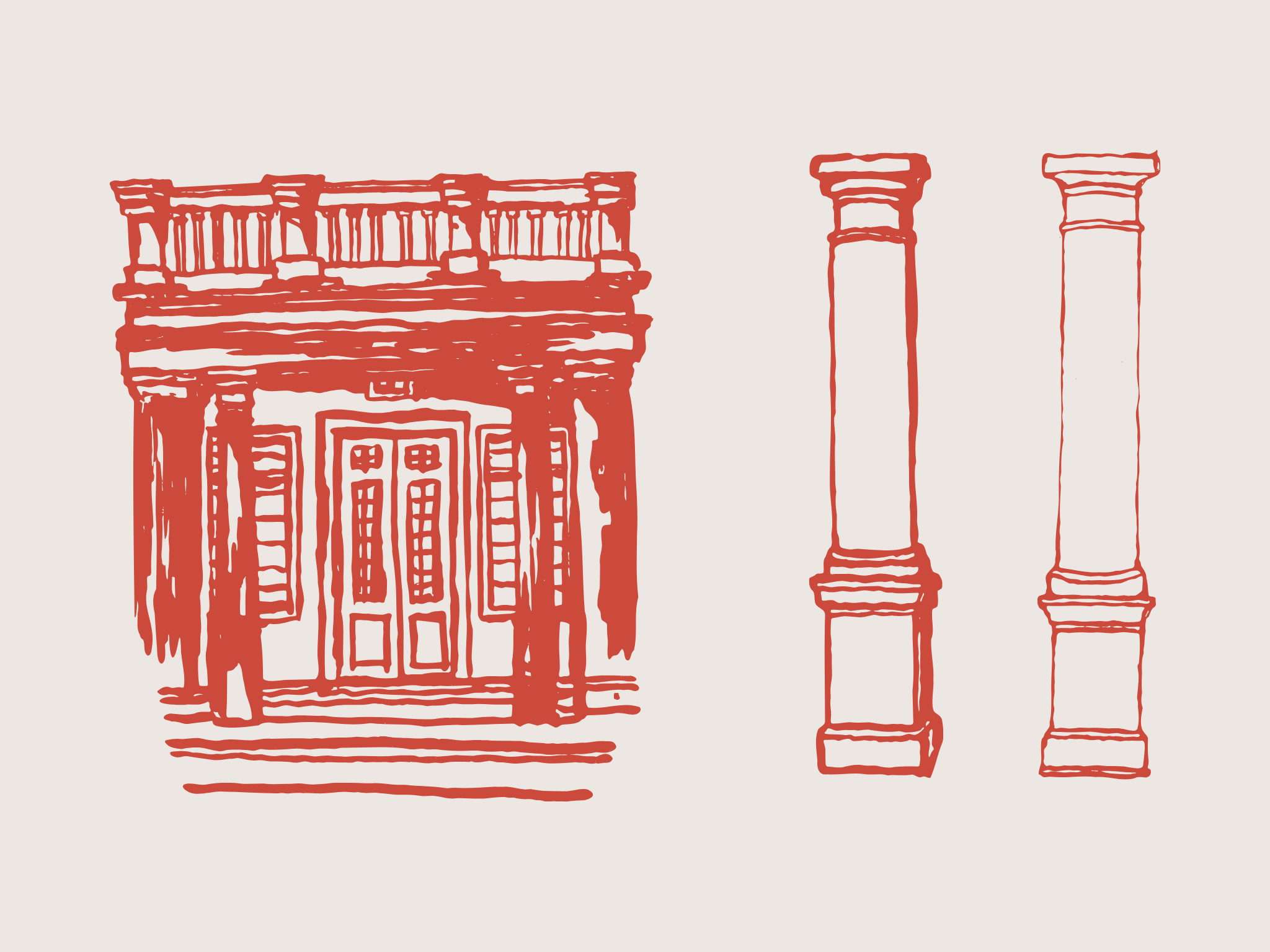 Custom illustrations created for Heritage Hotel Zagreb in Dubrovnik, work of academic artists Ana Sladetić Šabić and Miran Šabić