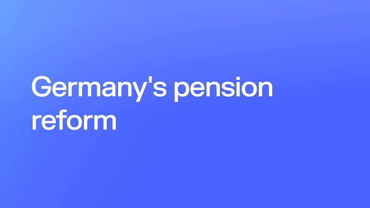 Germany's pension reform: position paper