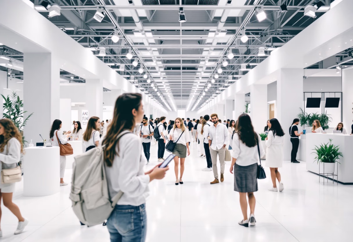 image of university students at a welcome week fair