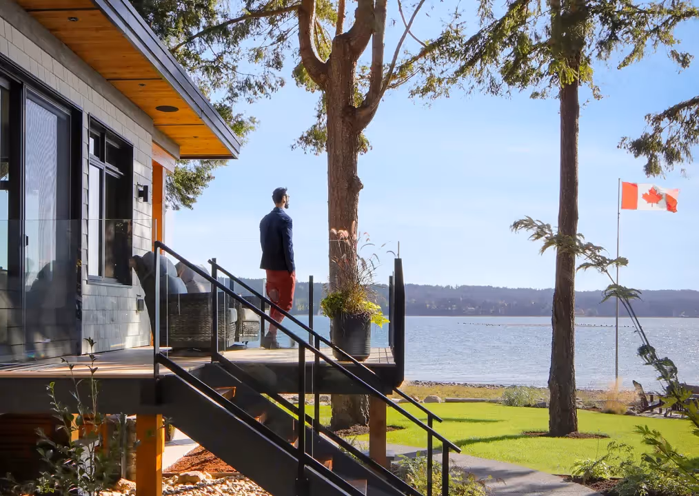 NestMag editorial feature image for Facet Custom Builders article on building a complicated waterfront dream home