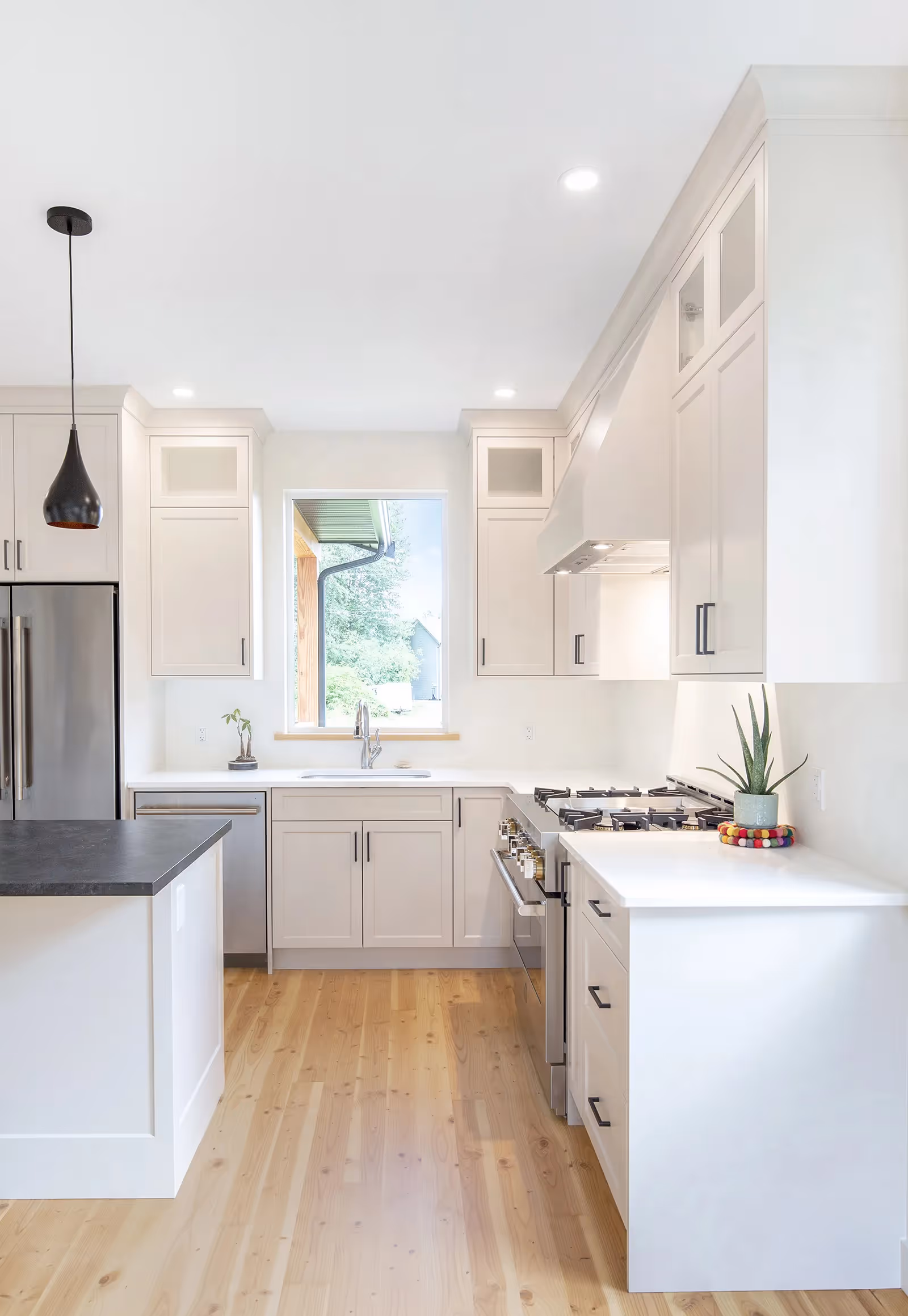 Interior kitchen with hardwood floors on the White Castle project