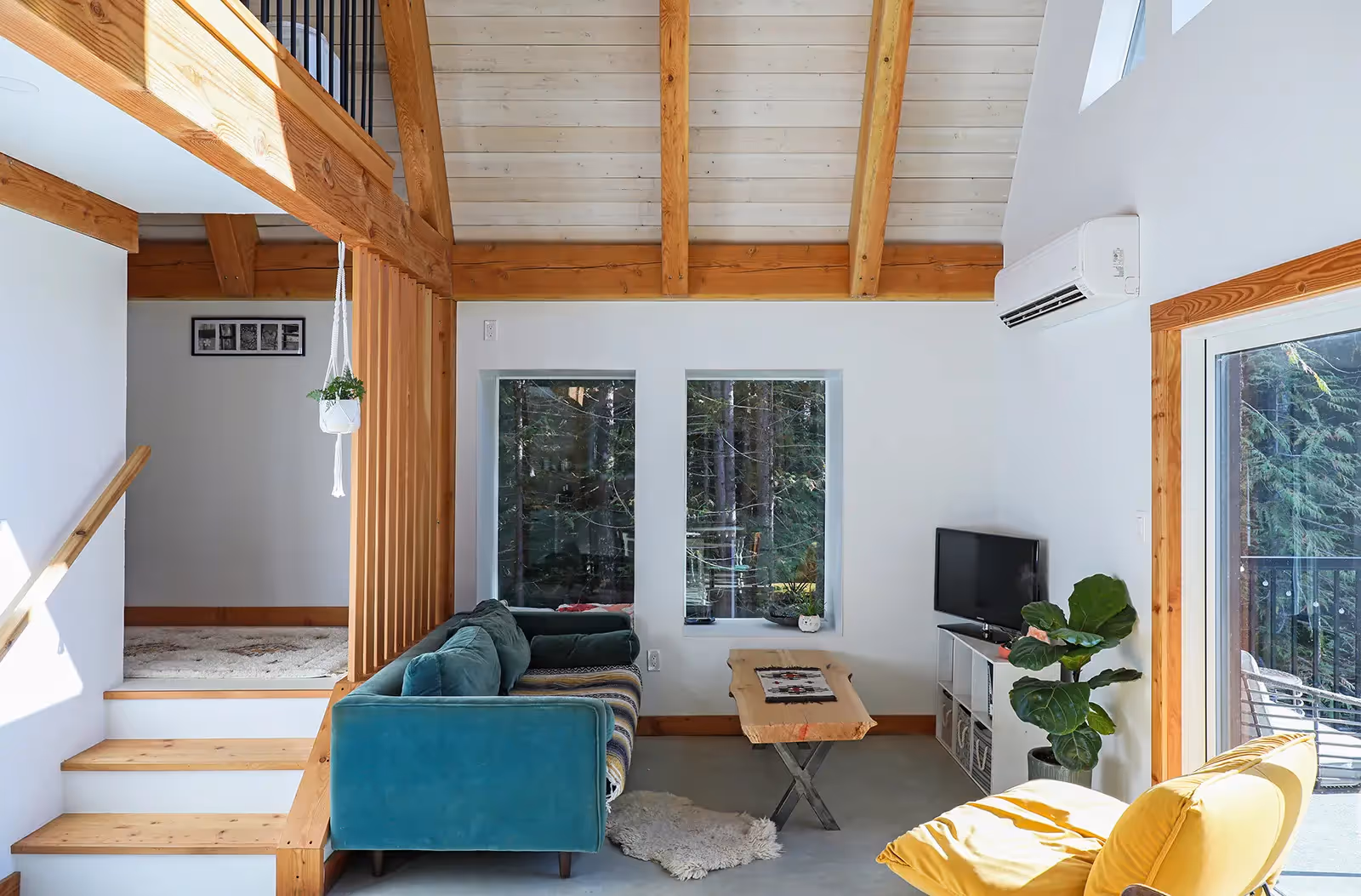 Refined interior finish and material detail in Forbidden Black mountain cabin