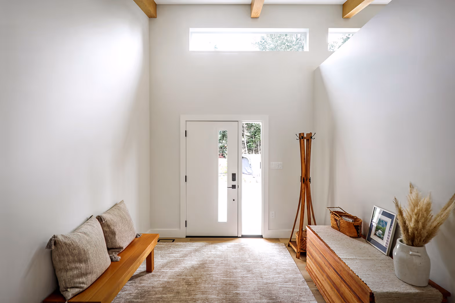 Bright white interior door with clean millwork detail in Little River Landing custom home