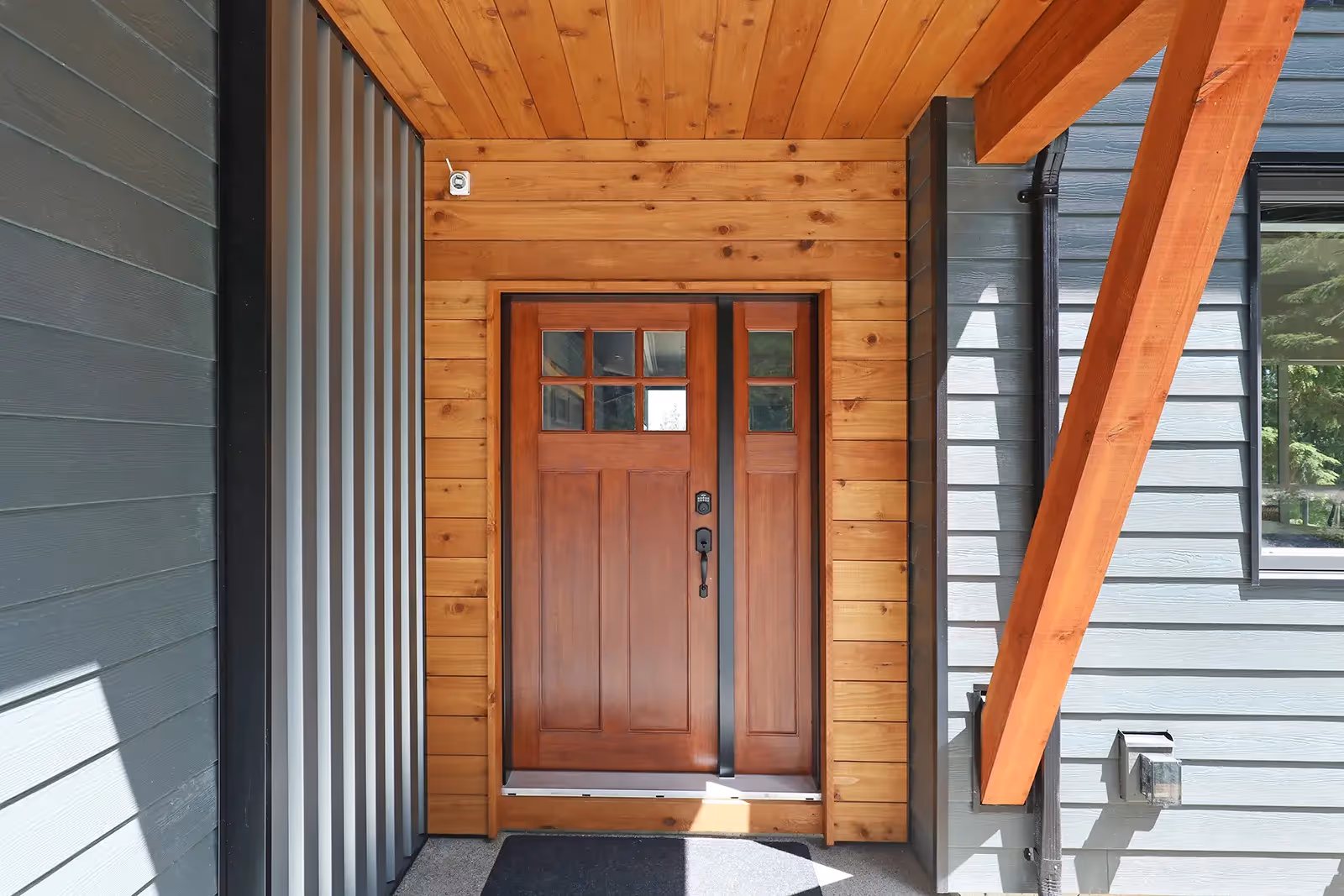 Interior detail of Mountain Mist featuring drywall returns with wood sills and warm rustic modernism finishes