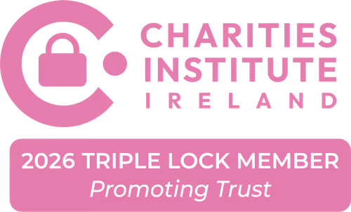 Charities Institute Ireland logo with the text '2026 Triple Lock Member Promoting Trust'.