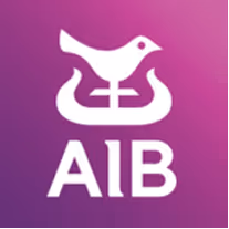 AIB logo featuring a stylized white bird above the letters AIB on a purple background.