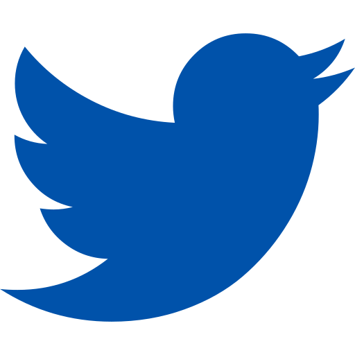 Blue Twitter bird logo facing right.