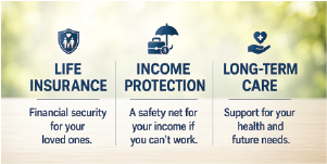 life insurance, income protection and long term care - working together