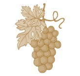 Illustration stylisée d'une grappe de raisins de couleur marron.