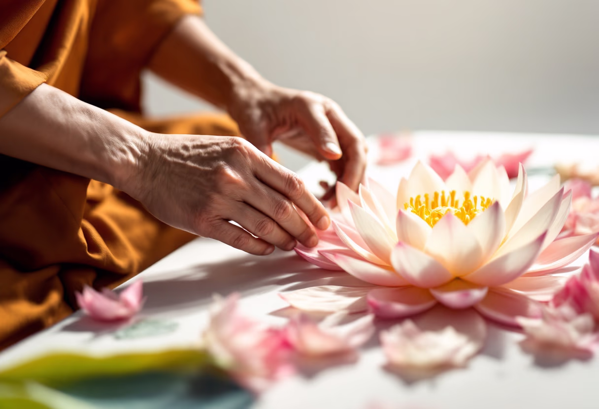 image of ceremony preparation (for a buddhist monasteries & temple)